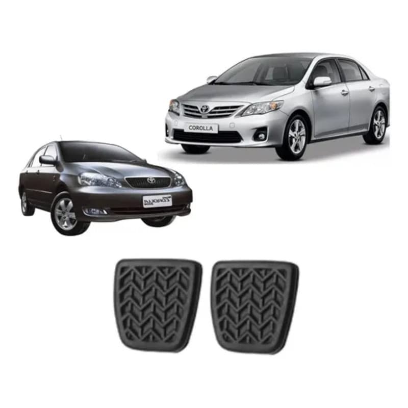 Capa Pedal Freio e Embreagem Corolla Hilux Etios Fielder - Kit 2 Peças Antideslizante Premium