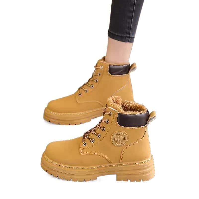 Martin botas femininas inverno 2025 novo estilo botas curtas com saia forro de lã de sola grossa botas femininas ruibarb