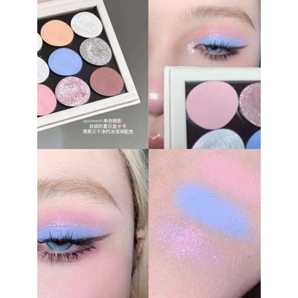 Puro selvagem contraste cor gelo azul paleta de sombras de nove cores y2k menina quente preto vermelho perolado fosco fi