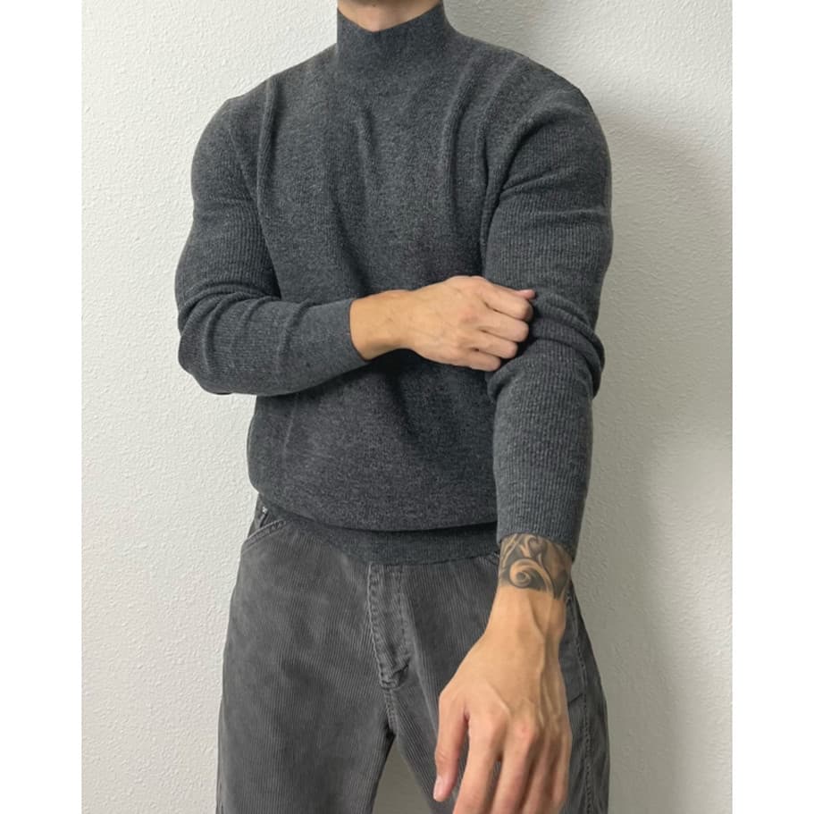 Suéter masculino de meia gola alta, produtos europeus, forças especiais, Skinny, Stretch, fio, estilo cara resistente, f