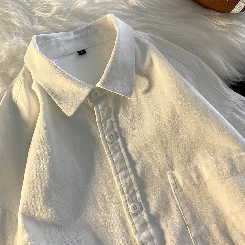 Camisa de manga comprida masculina primavera verão 2023 novo estilo rufião bonito High-End sentimento interior exterior