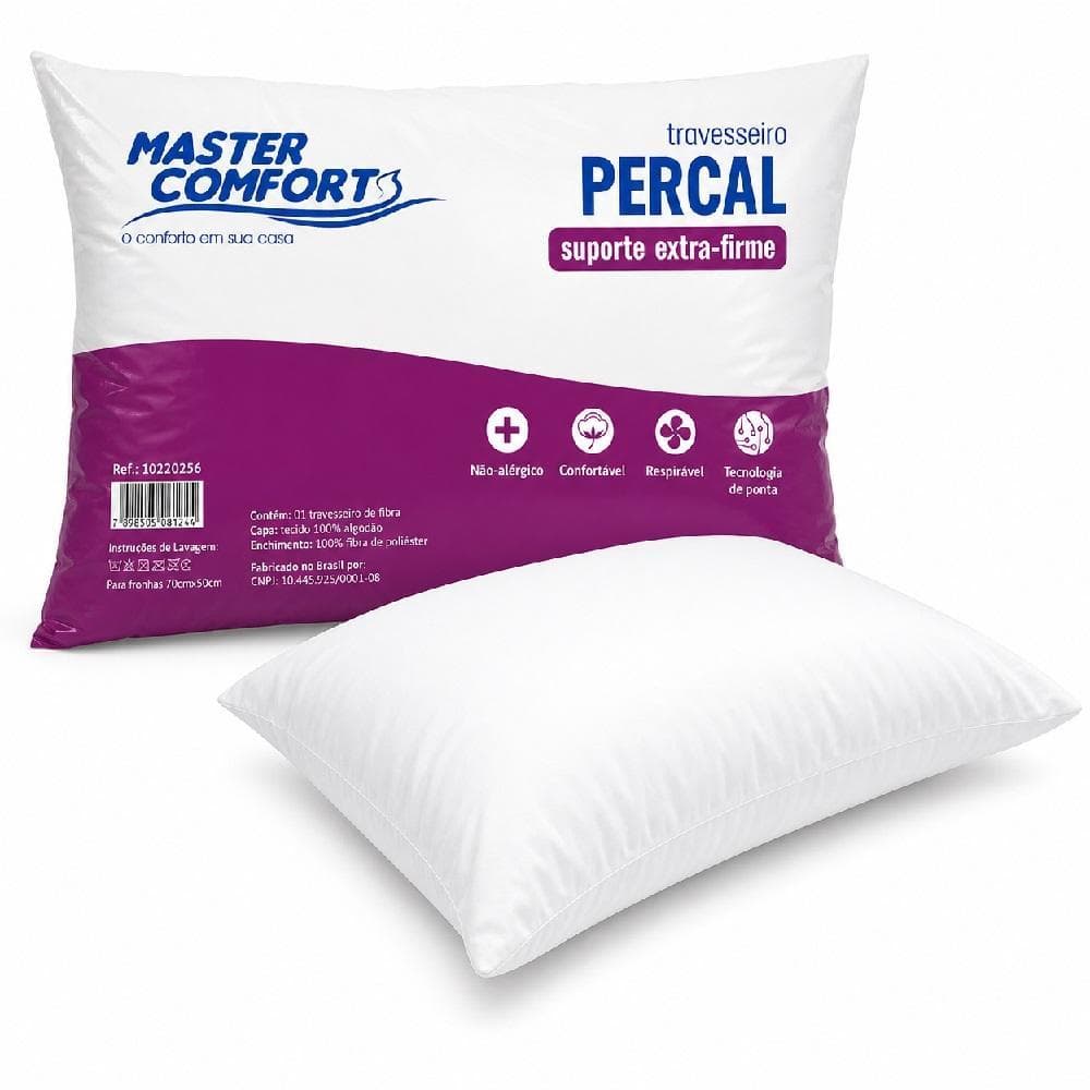Travesseiro Percal Antialérgico Suporte Extra Firme Comfort