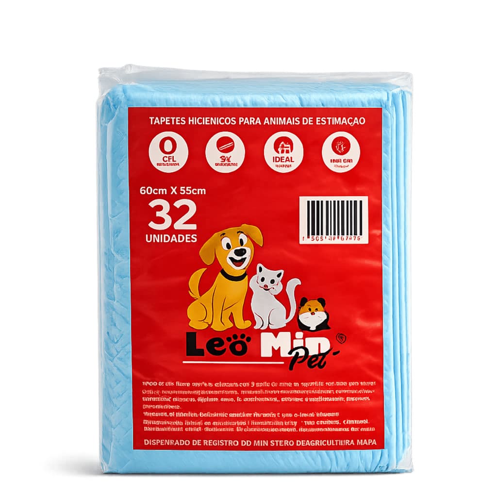 Tapete Higiênico Pet 32 Unidades 60cmx55cm para Cães e Gatos