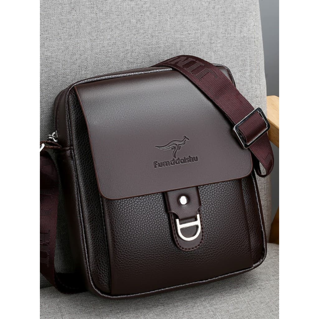 Bolsa masculina mensageiro bolsa de ombro na moda Casual saco moda negócios mochila bolsa pequena bolsa de couro Vertica