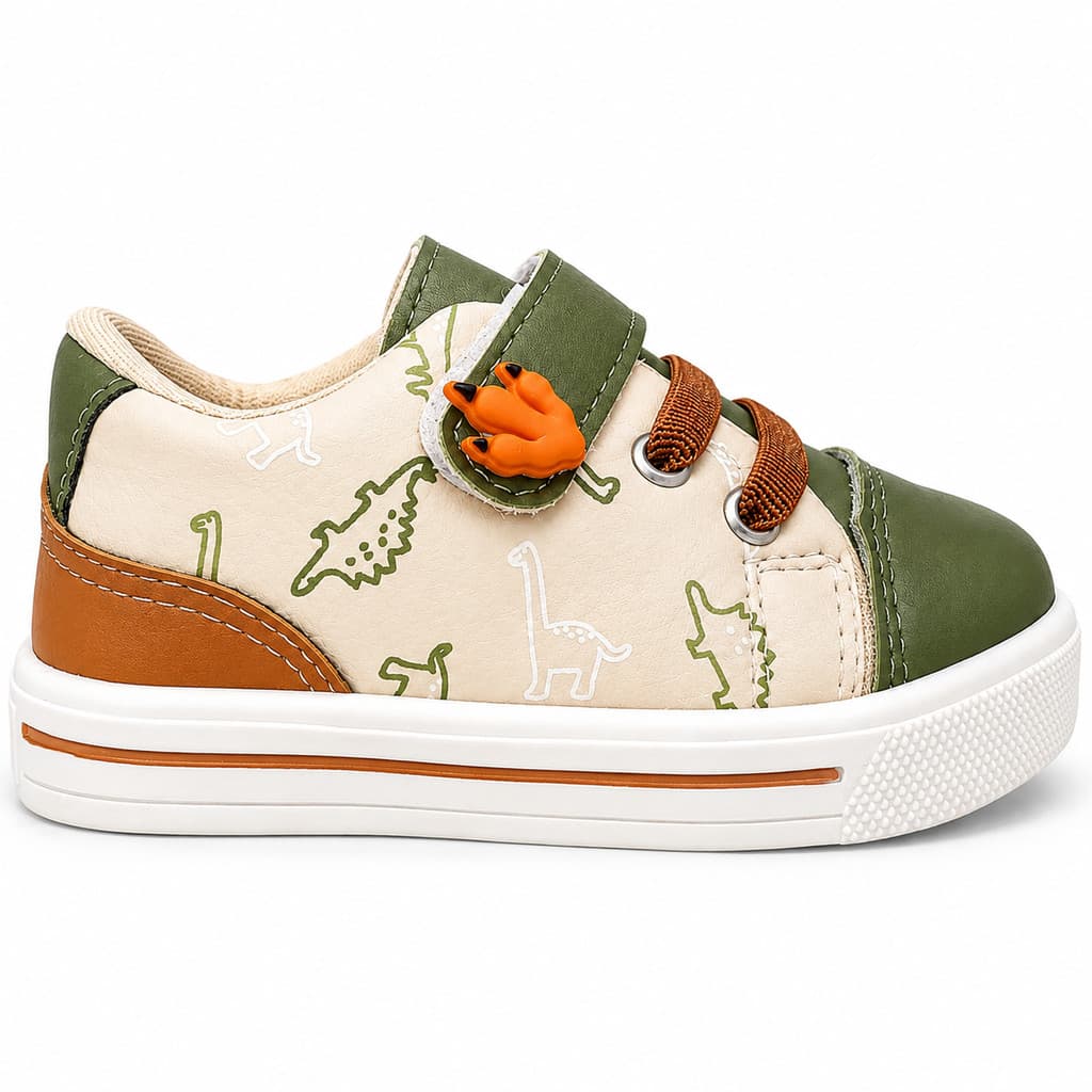 Tênis Bebe Masculino Dinossauro Infantil Confortável