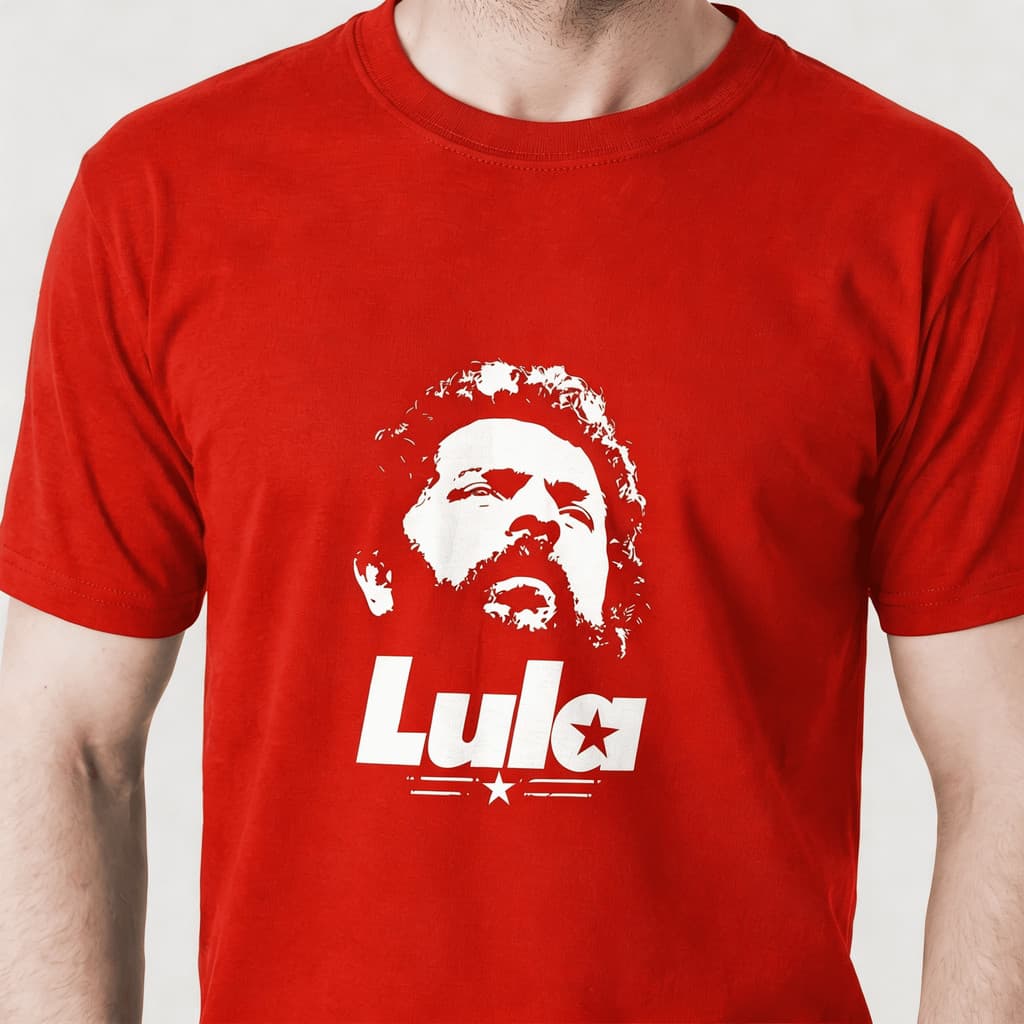 Camiseta Masculina 100% Algodão Presidente Não Encolhe Lula Super Leve
