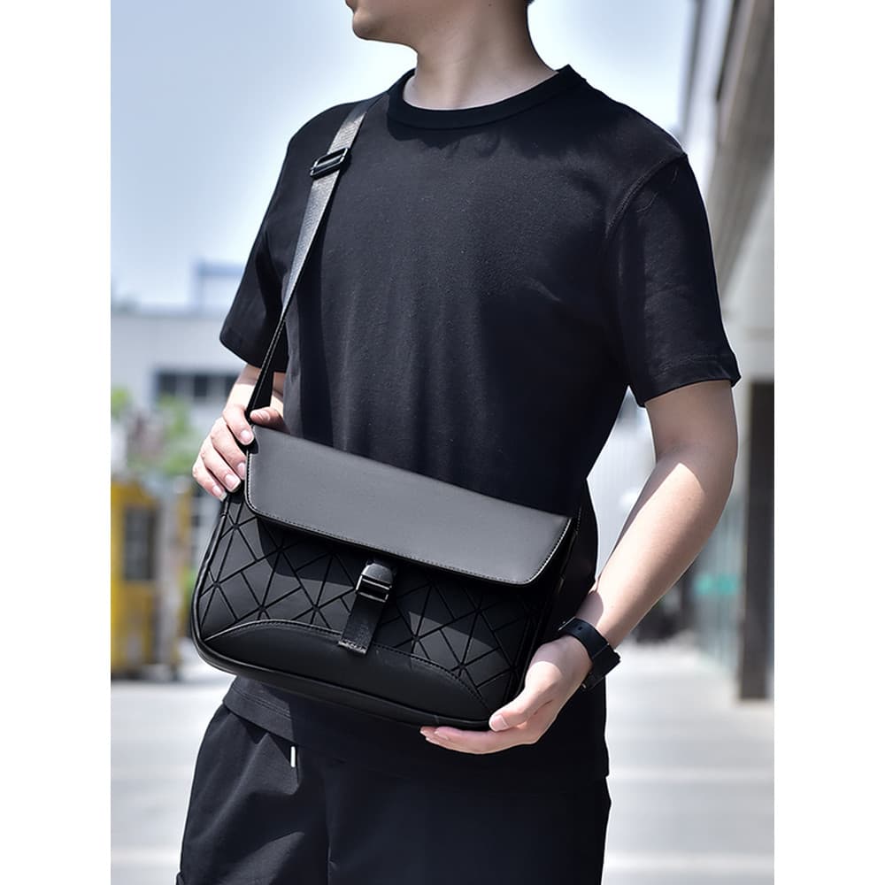 Bolsa mensageiro com Design de diamante, tendência da moda, bolsa masculina de grande capacidade, viagem ao ar livre, bo
