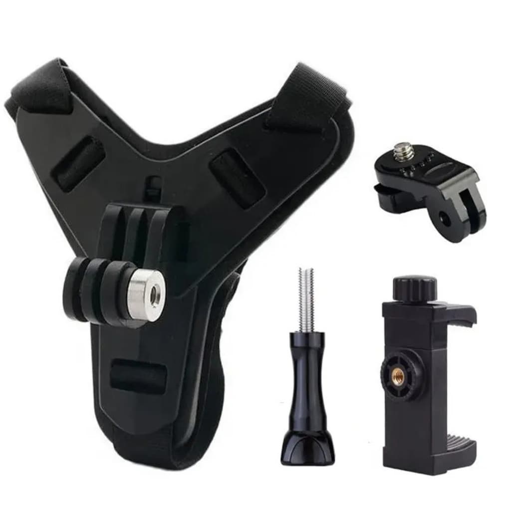 Suporte Celular Capacete Moto Câmera Gopro Celular Galaxy Queixo