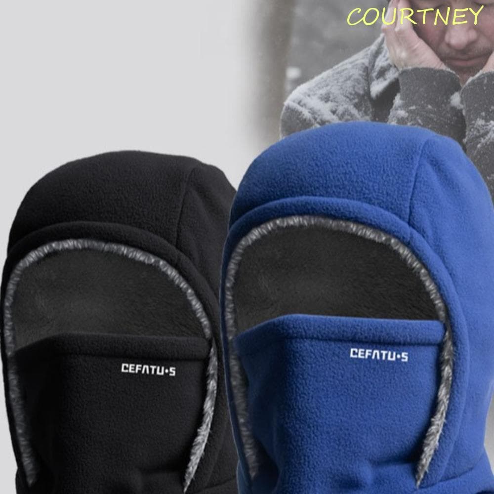 COURTNEY Capuz E Chapéu Quente , Boné De Ciclismo Balaclava Térmica De Lã À Prova De Vento Frio Para Esqui