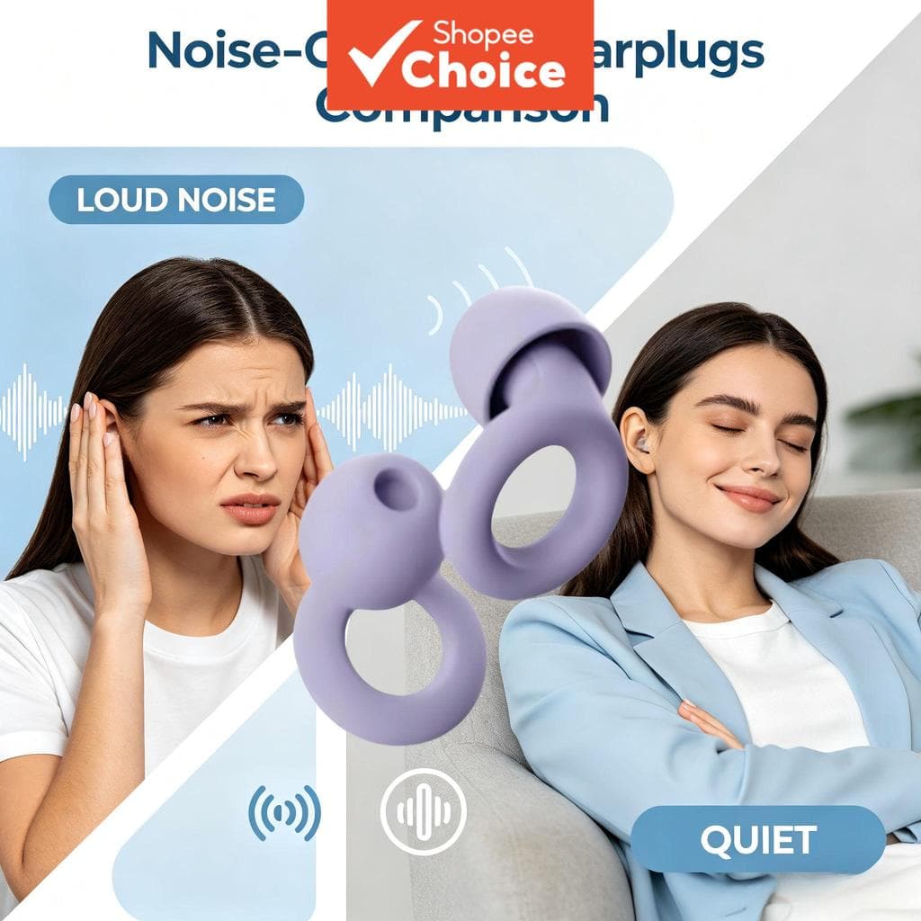 Tampões Auriculares de Silicone Macio Roxo Sonhador - Protetores Auriculares Confortáveis e Reutilizáveis para Dormir e