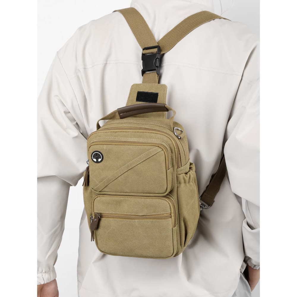 Casual lona mochila saco feminino 2026 novo estilo All-Match Tablet saco de telefone masculino saco de peito Retro ombro