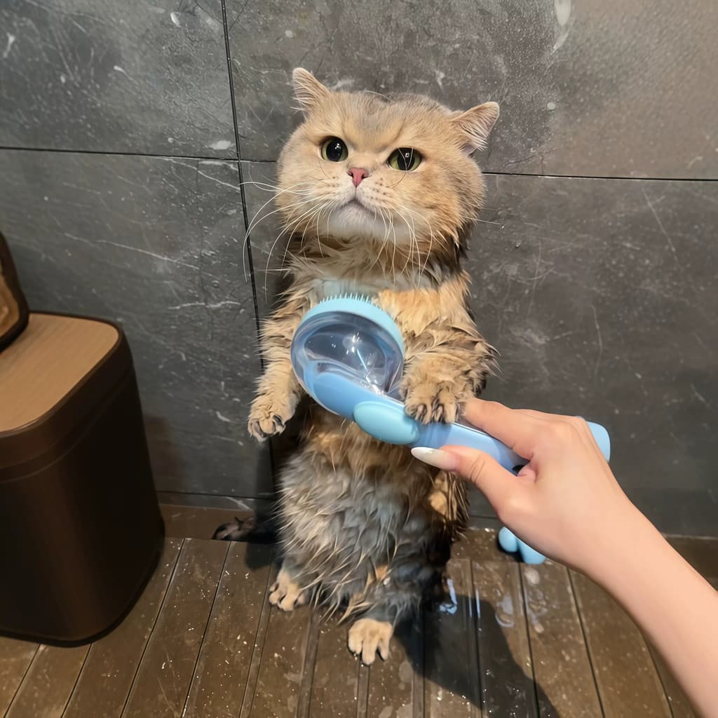 Escova de banho para gatos, pente de cabelo dedicado para cães, escova de massagem para animais de estimação, escova de