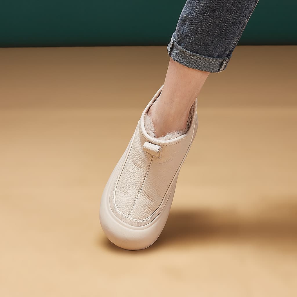 Moda sapatos de algodão de sola grossa inverno novo estilo forro de lã engrossado botas de neve Casual All-Match antider