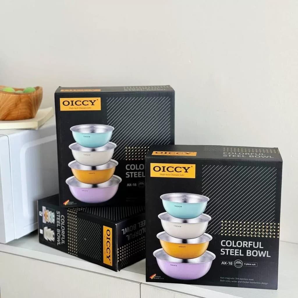 Exportar Macaron série colorida bacia de salada brilhante um conjunto de 4 bacias de armazenamento de frutas de cor sóli
