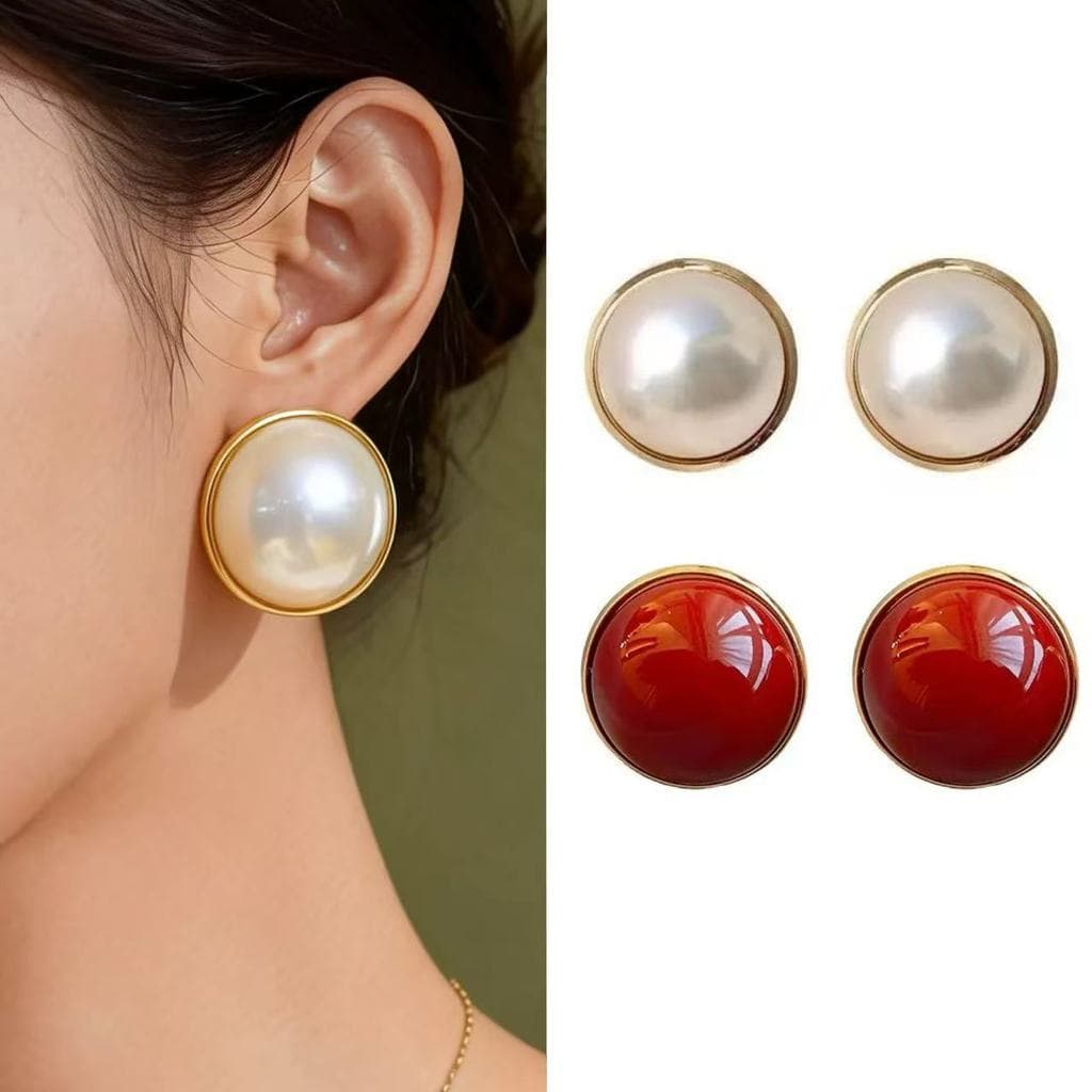 Brincos de pérola branca simples franceses retrô requintados brincos redondos elegantes exclusivos