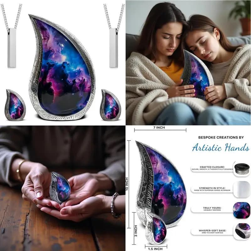 Conjunto De Urna De Cremação Para Adultos Ecológico-Funerária Com Design De Lágrima Grande Cinzas Humanas , Acomoda 220