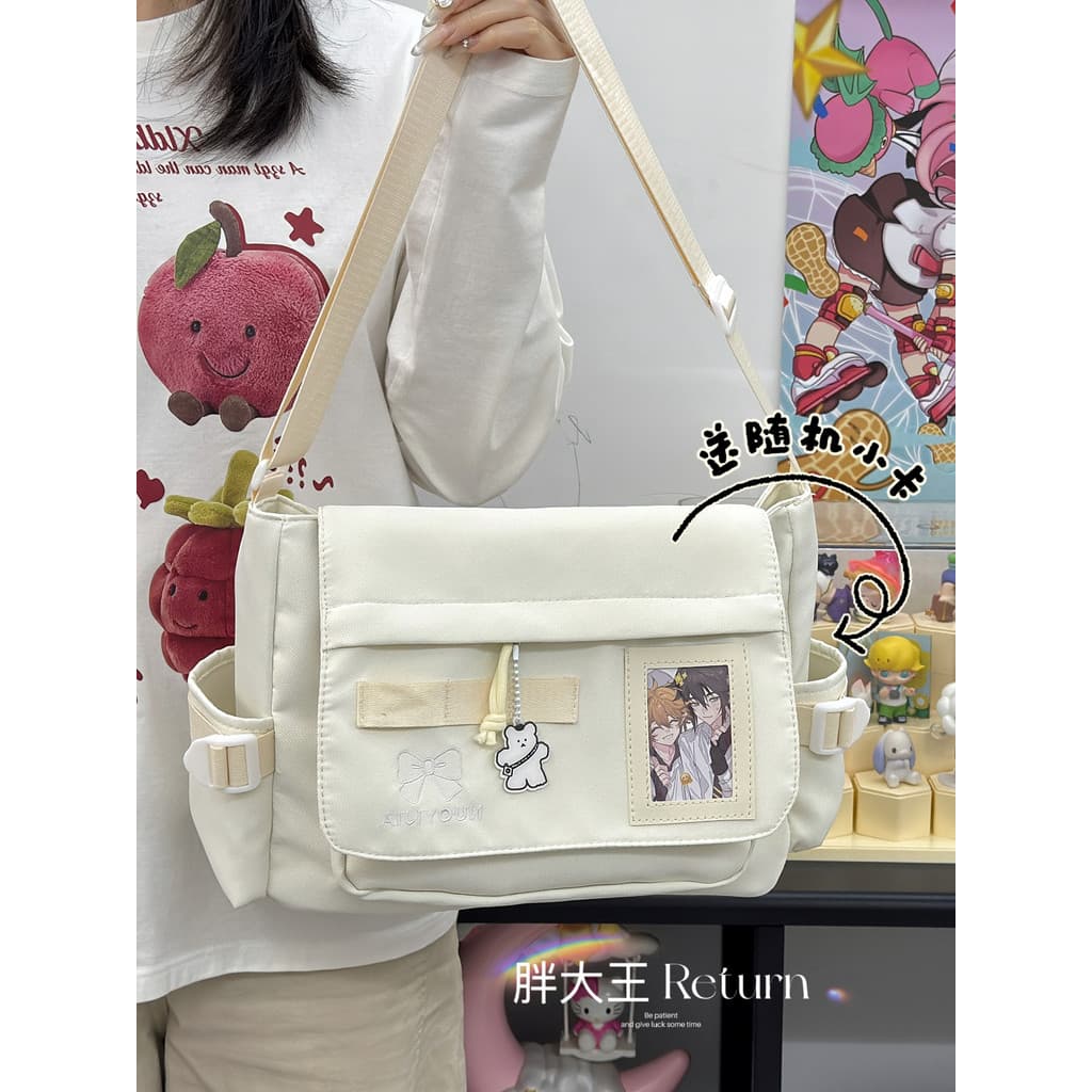 Bolsa mensageiro japonesa fofa, simples, estilo Casual, estudantes do ensino médio, alta aparência, grande capacidade