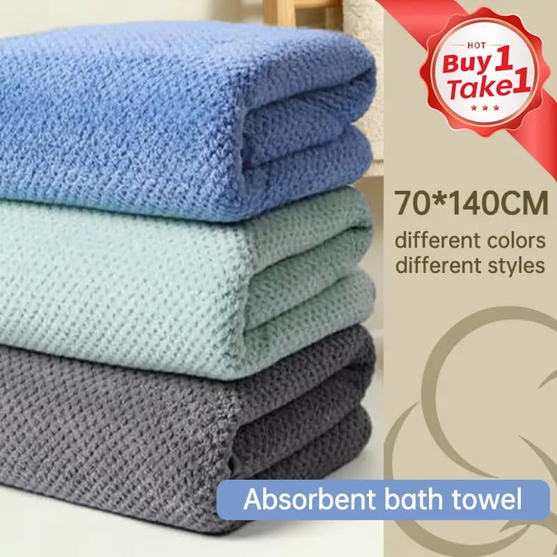 [Compre 1 leve 1] Toalha de banho grossa de secagem rápida 70*140CM Sem fiapos, mais absorvente que 100% algodão, não de