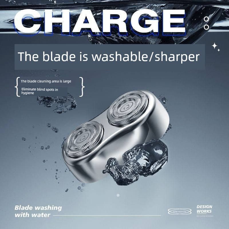 barbeador eletrico masculino Navalha elétrica flutuante de duas cabeças, navalha magnética lavável masculina, portátil,