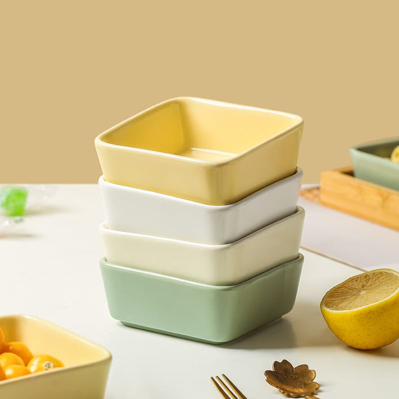 Nordic molho de soja vinagre tempero picles prato cerâmica casa criativa quadrado frutas secas porca lanche pote quente