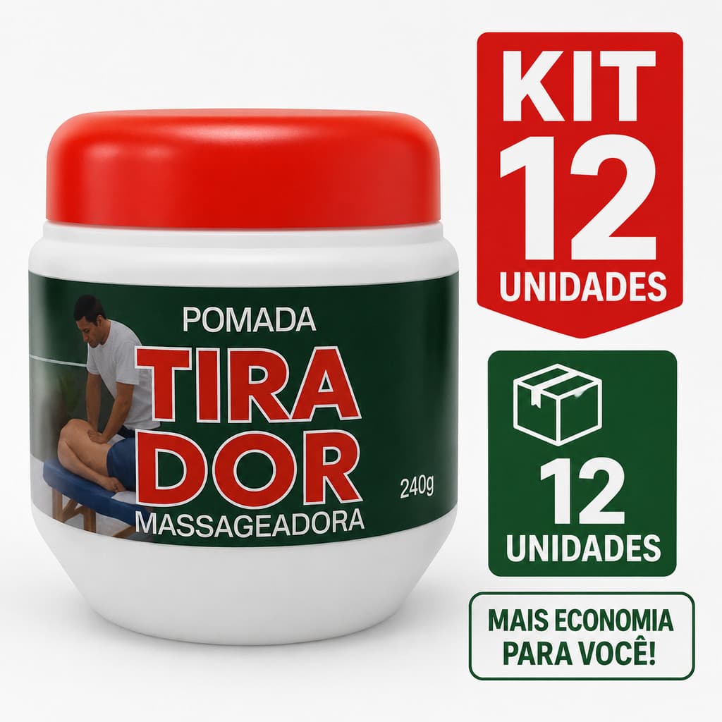 Kit 12 Pomada Tira Dor 240g Apinil