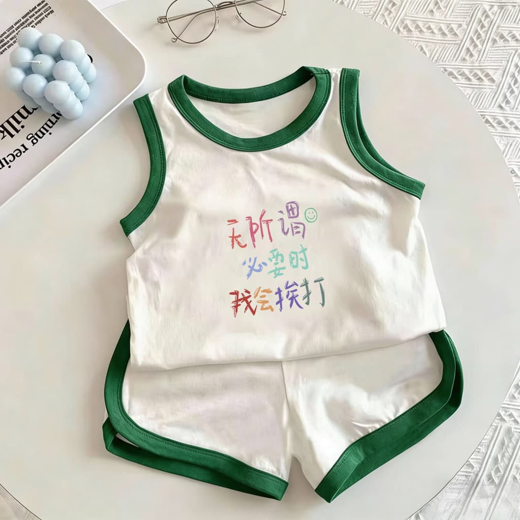 Eu vou bater quando preciso ~ verão meninos colete terno estilo fino crianças novo estilo sem mangas esportes lazer