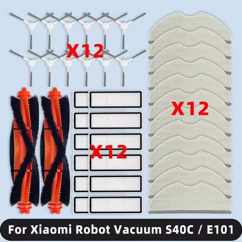 Para Xiaomi Robô Vácuo S40C/E101 Acessórios Escova Lateral Principal Filtro HEPA Mop Pano Peças De Reposição
