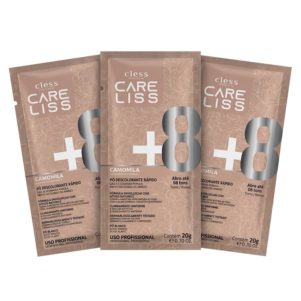 Kit 3 20g Pó Descolorante Capilar Camomila Care Liss +8 Tons