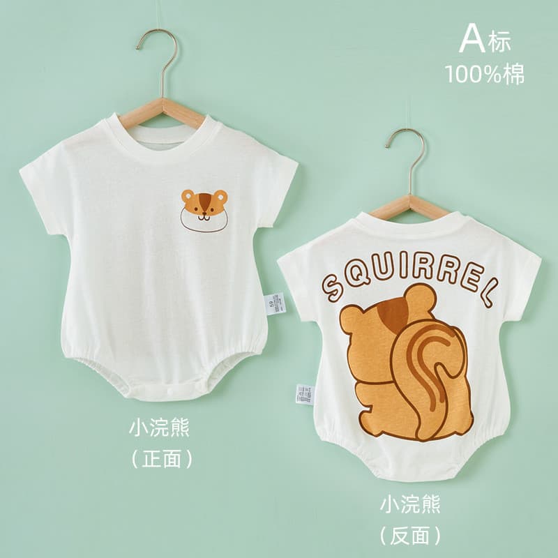 Macacão de bebê verão de manga curta puro algodão triângulo macacão roupas recém-nascidos masculino feminino bebê verão
