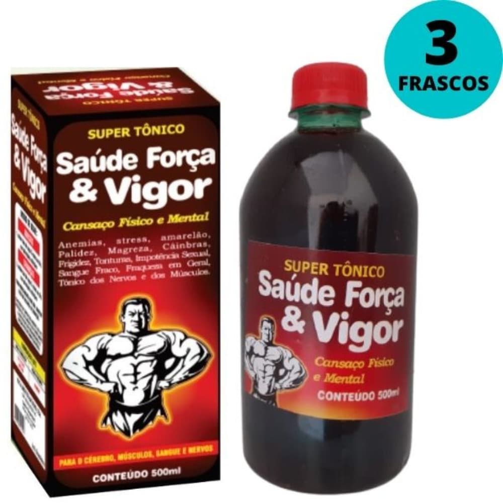 3 Força e Vigor 500ml Cada Frasco - Chá Composto Suplemento Nutricional / Revenda Preço De Fabrica