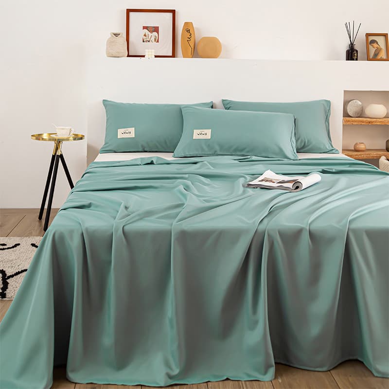 Lençol de algodão lavado, peça única, estilo simples, seda gelada escovada, cor sólida, dormitório estudantil, cama de s