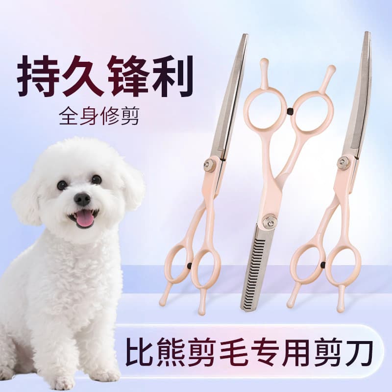 Bichon cão corte de cabelo tesoura especial conjunto beleza corte de cabelo corte curvo desbaste tesoura suprimentos