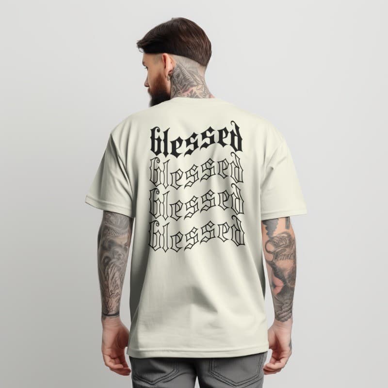 Camiseta Oversized Streetwear Masculina Unissex Blessed Abencoado
