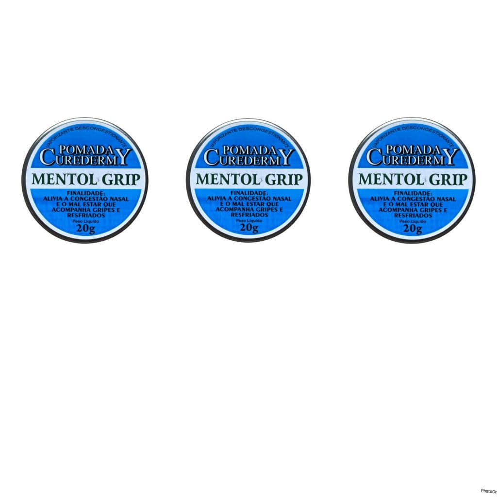 3 UN Pomada Curador Mentol Grip - 20g