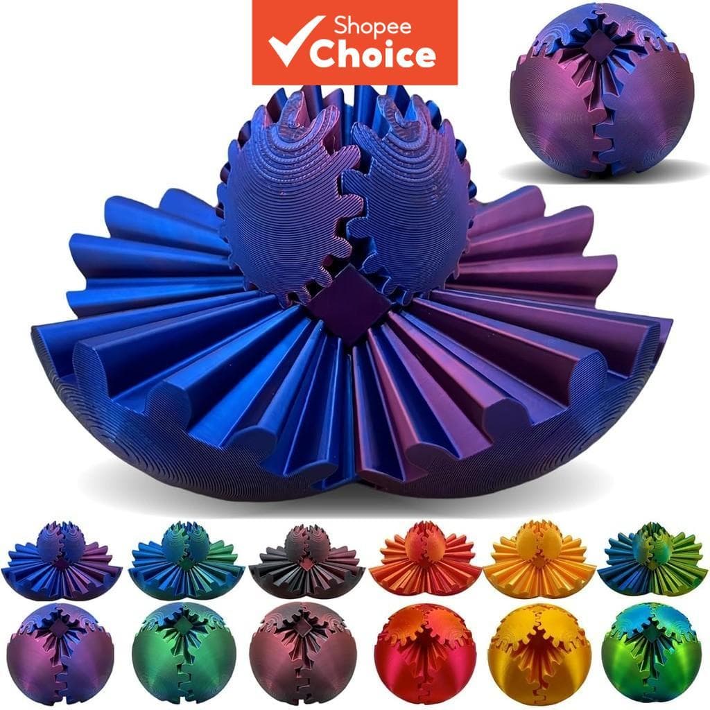 Cubo de Engrenagens Impresso 3D | Spinner Antiestresse para Mesa de Escritório, Alívio de Ansiedade e Ferramenta de