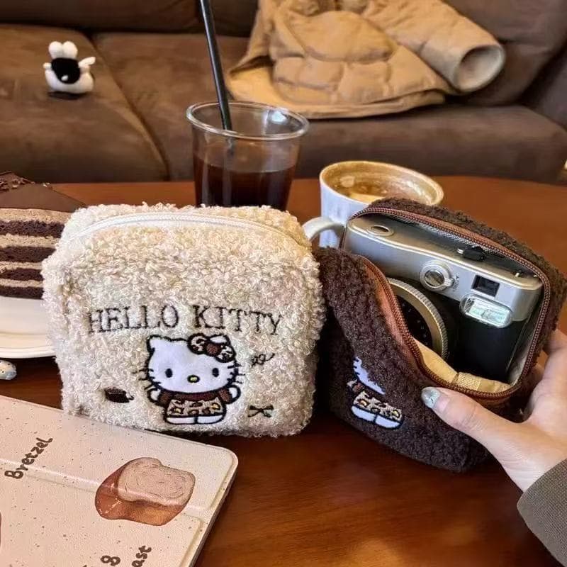 Bolsa cosmética fofa de alto valor, forro de armazenamento portátil, bolsa de armazenamento fofa de desenho animado hell