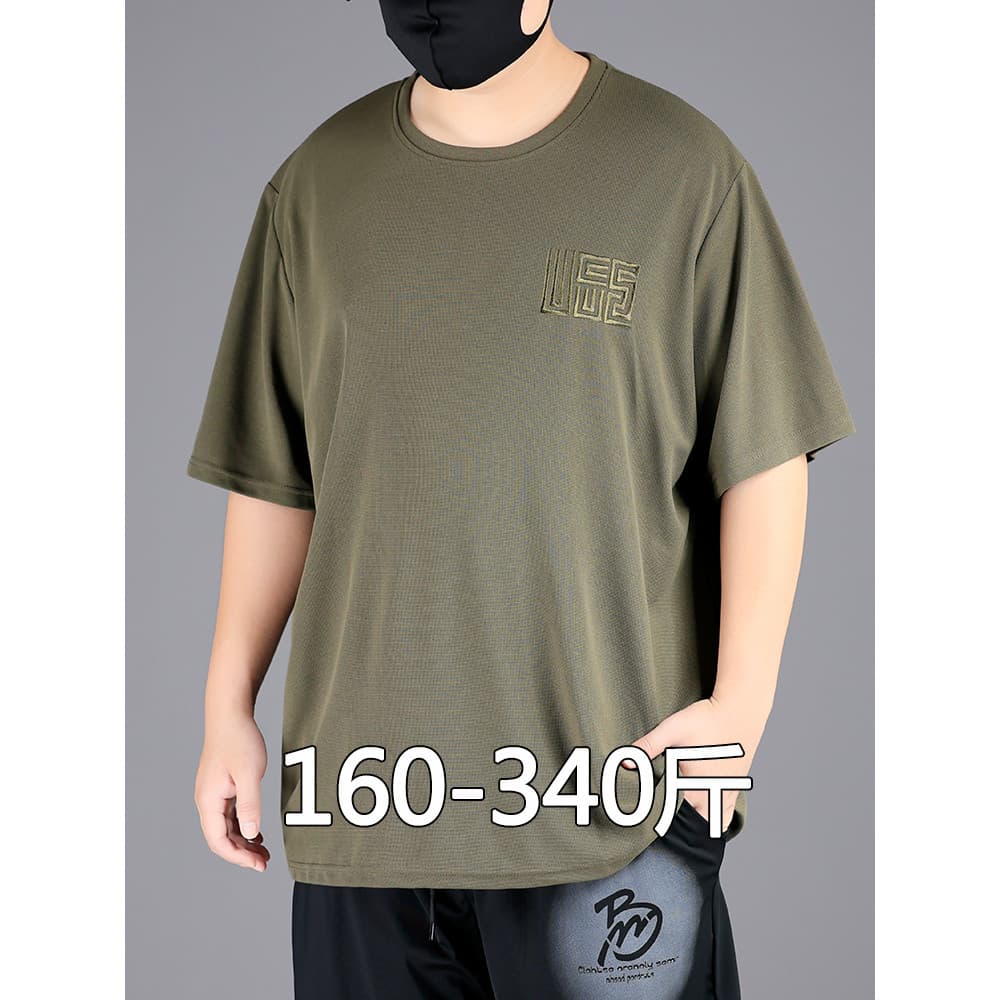 Extra grande manga curta masculina verão 2024 novo estilo na moda Plus Size esportes camiseta gordura solta Casual meia