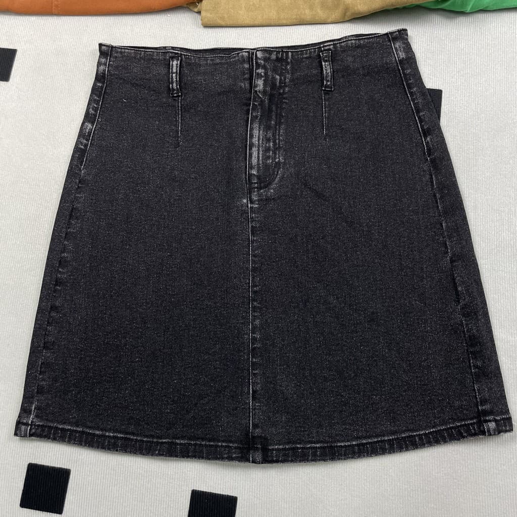 Preto preto Denim saia meio comprimento saia feminina primavera verão 2026 novo estilo cintura alta Hip-embalado saia cu