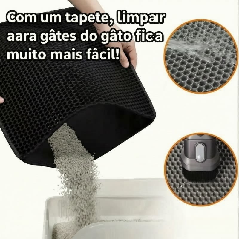 Tapete de areia para gatos de camada dupla Anti-cinto Poeira removível Fácil de limpar À prova d'água antiderrapante Tap