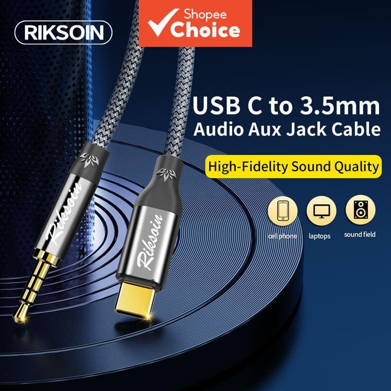 Adaptador de cabo de áudio USB-C para jack de 3,5 mm com microfone para iPhone 15 16, Samsung S24, laptop, Elite
