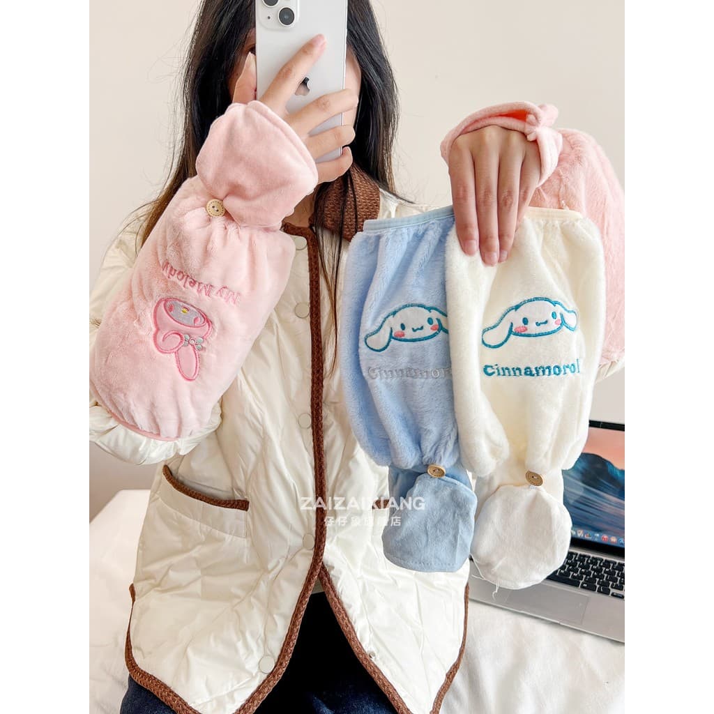 Luvas de manga fofas de uma peça feminina outono inverno jaqueta mantendo quente mangas especiais trabalho de escritório