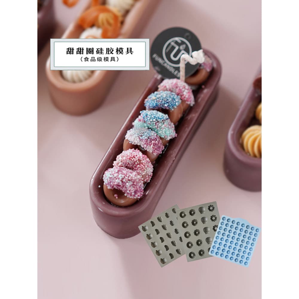 Donut fruta molde de Chocolate DIY vela perfumada artesanal sabão sobremesa cozimento vela decoração molde de Silicone