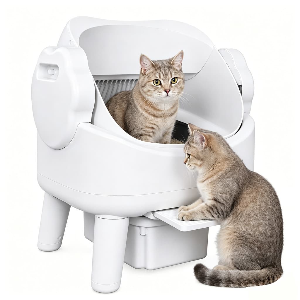 Newpet aberta Caixa de Areia Inteligente Automática Autolimpante para Múltiplos Gatos -Versão com botão 110-220V