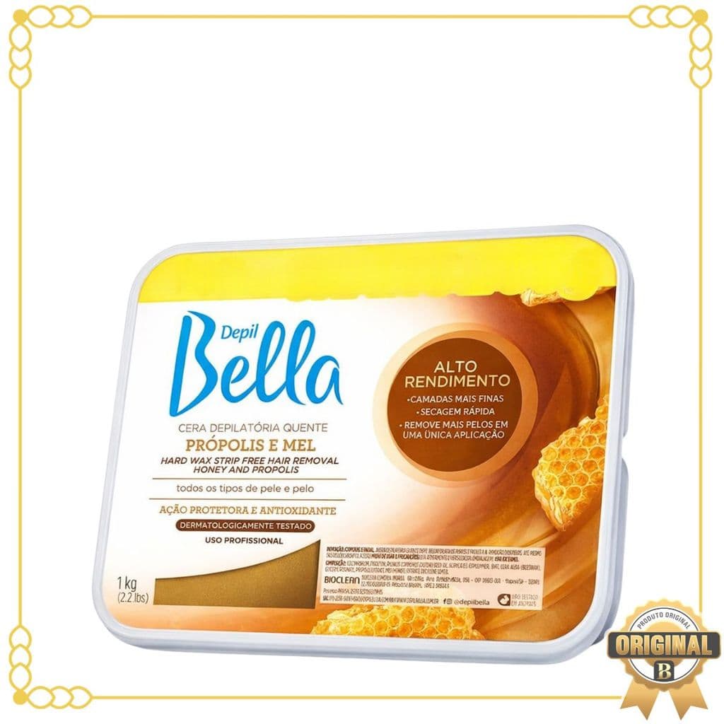 Cera Quente Em Barra Depil Bella Própolis E Mel Alto Rendimento Pague 800 G E Ganhe + 200 G