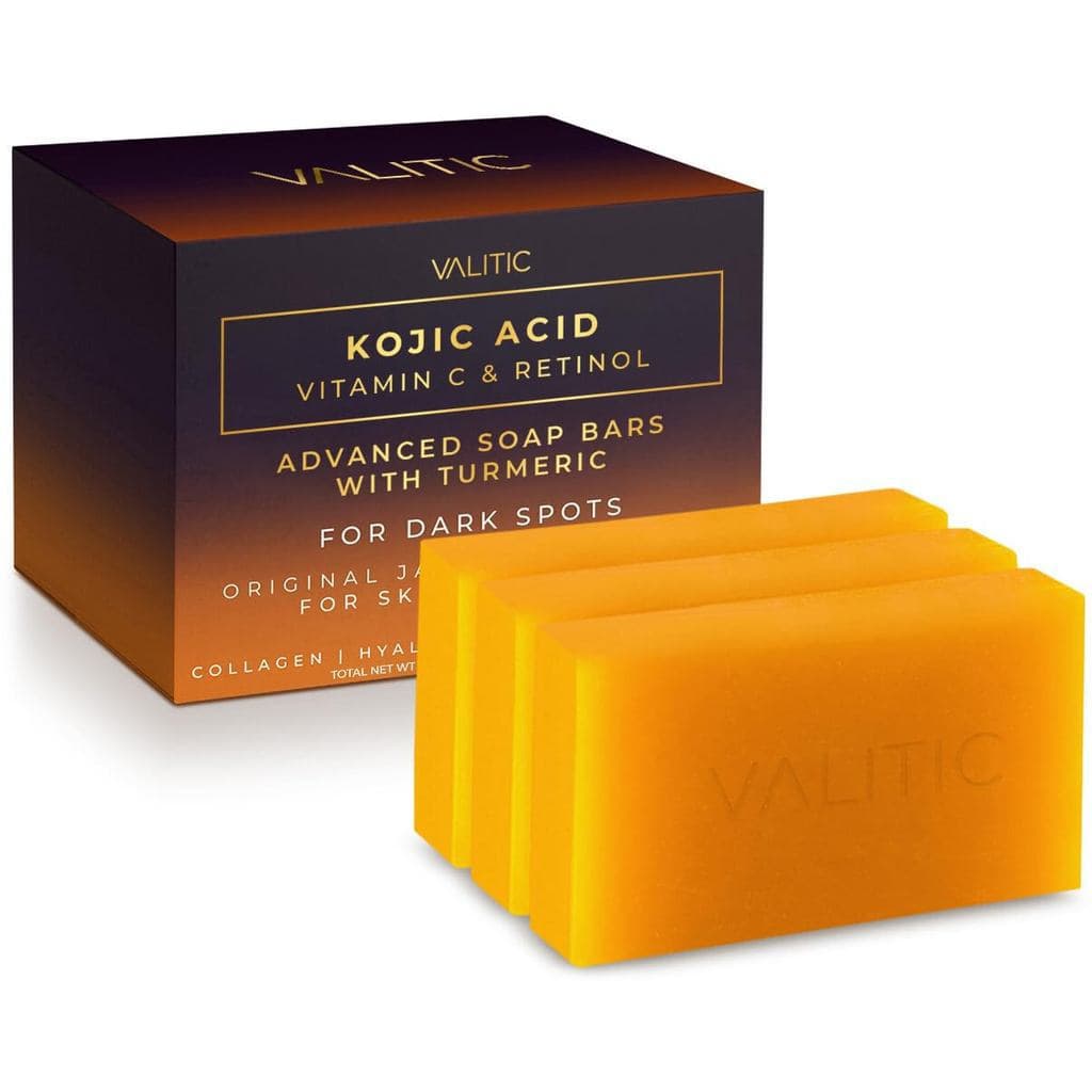 Sabonete em Barra VALITIC com Ácido Kójico, Vitamina C e Retinol com Cúrcuma para Manchas Escuras - Complexo Japonês Ori