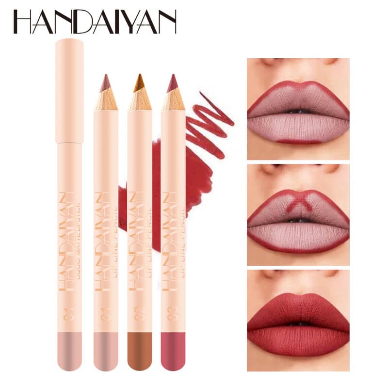 HANDAIYAN Natural Matte Batom Lip Liner Set À Prova D 'Água Contorno Duradouro Lábio