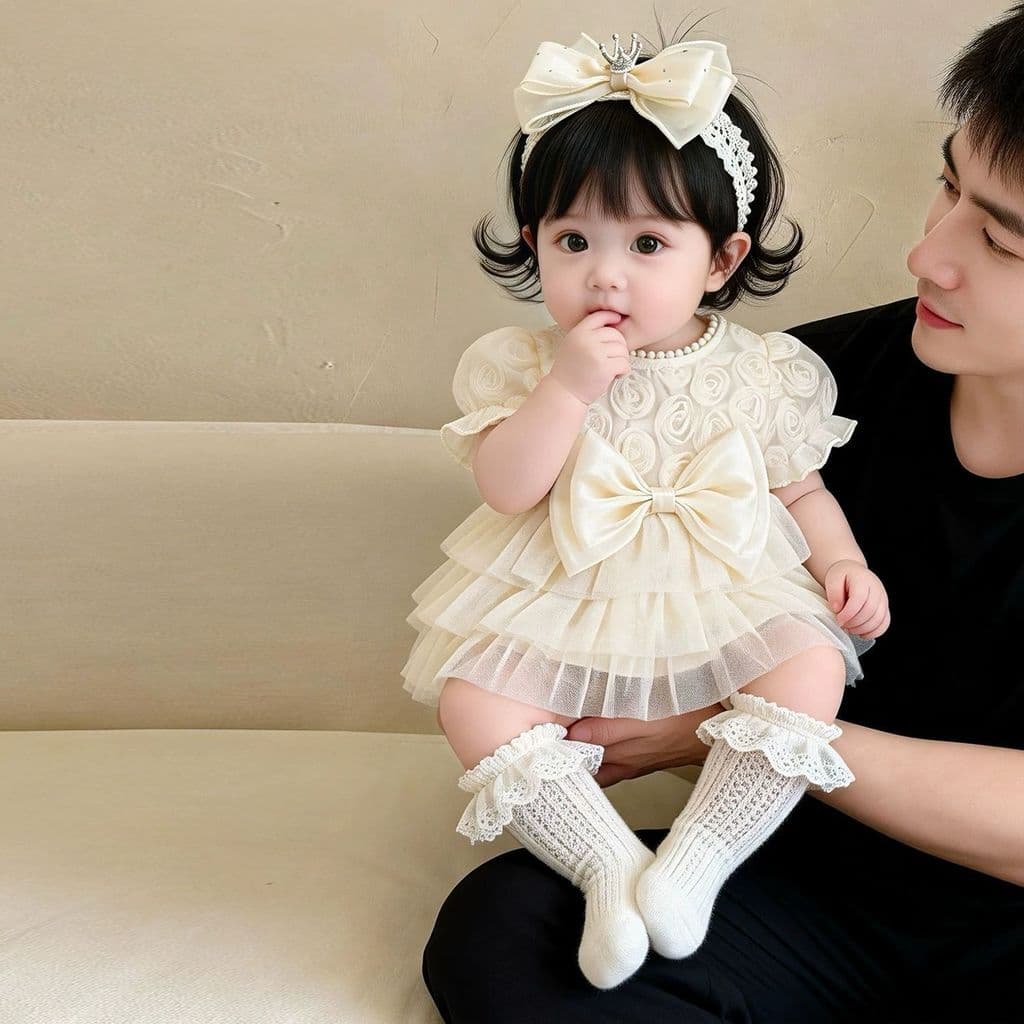 Bebê de uma peça bebê verão uma peça princesa vestido de uma peça pequeno mês idade menina bebê cem dias roupas de banqu