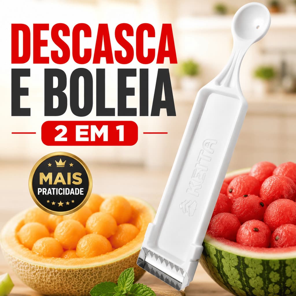 Descascador de Legumes Plástico Boleador 17cm Aço Inox Frutas Batata Cenoura Boleadores Furador Cozinha Prático