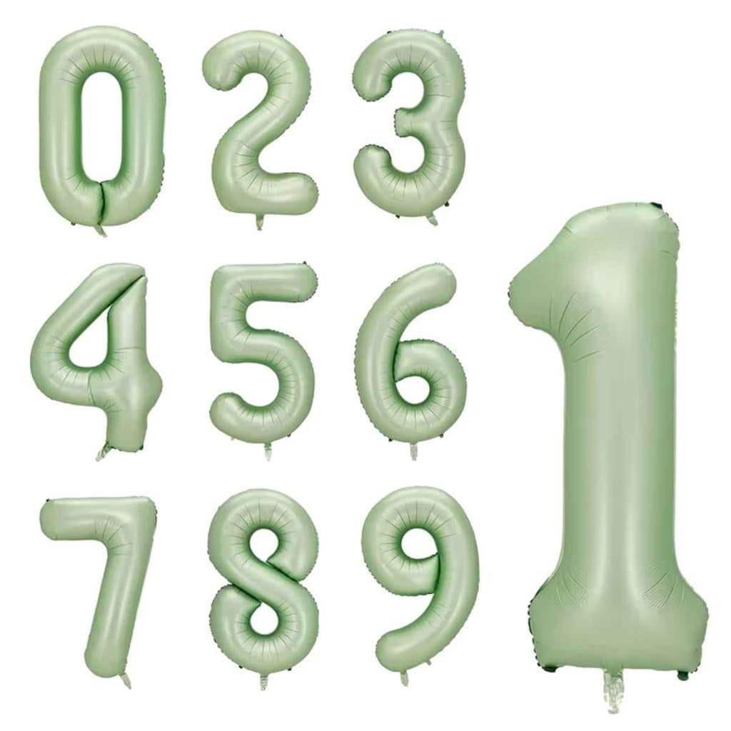Balão Numero Grande Verde Fosco Decoração Aniversario Festa Numero Verde Menta 75cm