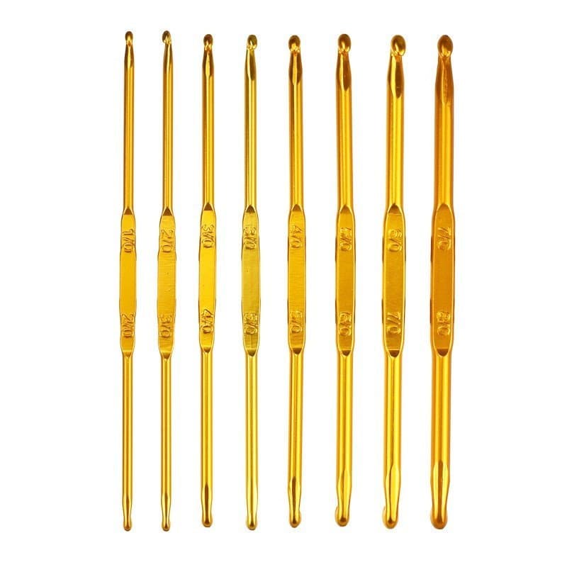 8Pcs 1/0-8 Crochê De Óxido De Alumínio Ouro Cabeça Dupla Malha De Faça-Você-Mesmo